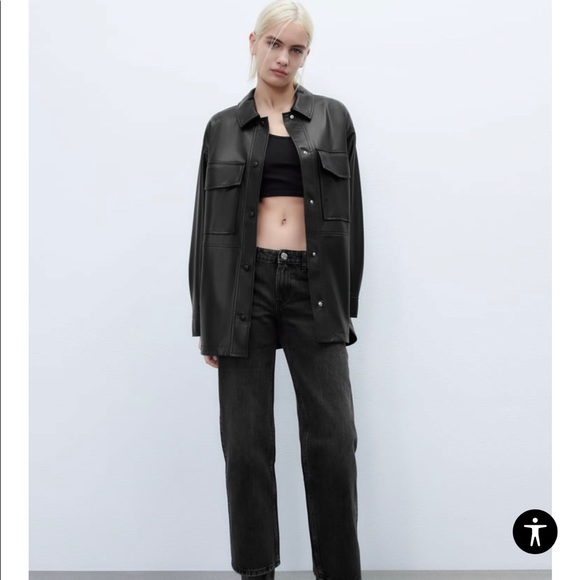 Zara womens overshirt faux leather sizes M, XL only - Picture 1 of 5